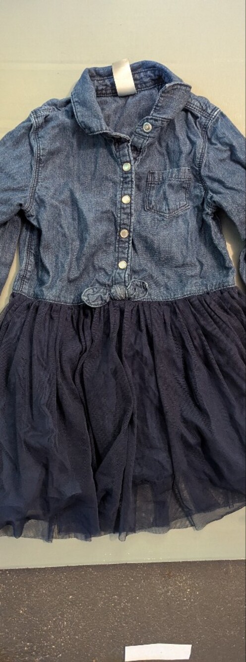 OshKosh B'gosh Navy Chambray And Tulle Kids Dress 4t